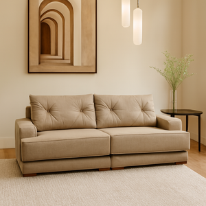 Sofá Estambul base dividida tapiz Kenia Beige  - ENTREGA INMEDIATA